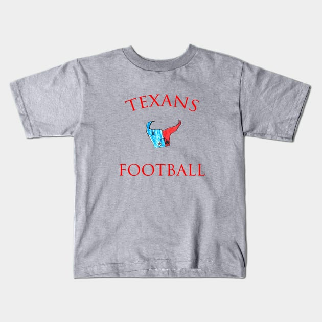 Houston Texans Football Kid Drawing Kids T-Shirt by Kids’ Drawings 